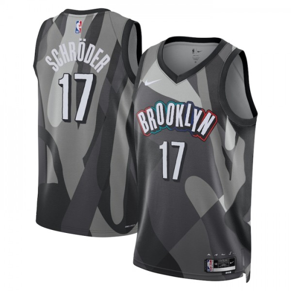 Brooklyn Nets Trikot Dennis Schroder Nike 2024-25 City Edition Grau Swingman - Herren